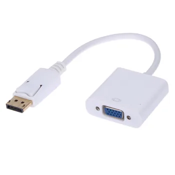 

White New Display Port DP Male to HDMI DVI VGA RGB Female Adaptor Adapter Converter Connector HD 1080p For PC Laptop