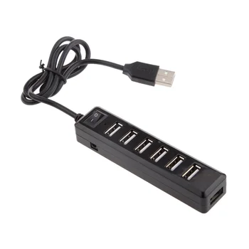 

7 Port Multi USB 2.0 hub splitter Adapter for Notebooks PS3 Xbox Wii Black
