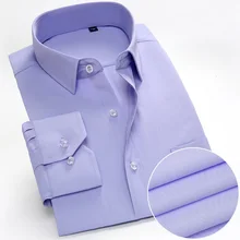 Стиль, длинные рукава, сплошной цвет, деловые официальные мужские рубашки, 40% хлопок, популярные синие белые мужские рубашки, рабочая одежда