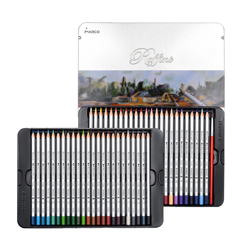 Marco7120PaintArtSupplies243648ColorPencilIronBoxWatercolor