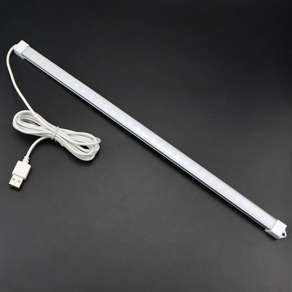 USB 35CM SMD 2835 30 LED Rigid Strip Hard Bar Light Tube Lamp DC 5V Warm White 