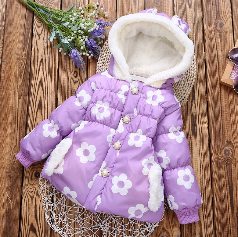 Baby Coat Girl 2017 Winter Jacket for Girls Hooded Cotton Coats Warm