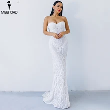 Missord 2018 сексуальная новый бюстгальтер с открытыми плечами Ретро Геометрия блесток женского платья этаж Длина вечерние элегантное платье FT8888-1