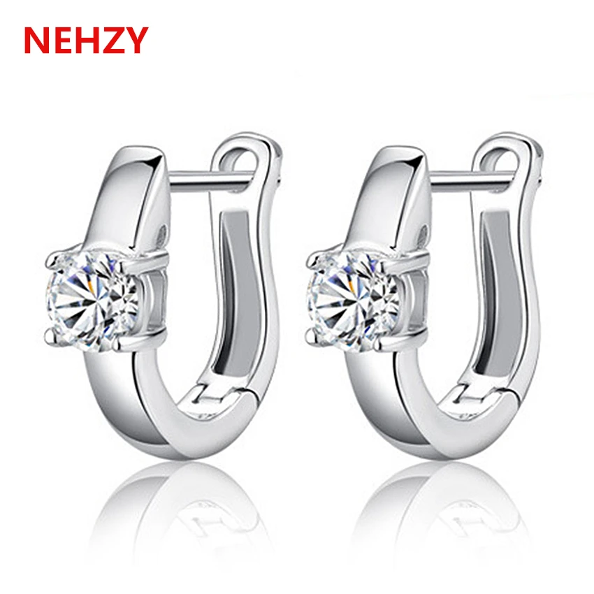 The new Ms. retro fashion exquisite sterling silver earrings natural crystal semi-precious stones U-shaped ear circle of jewelry | Украшения