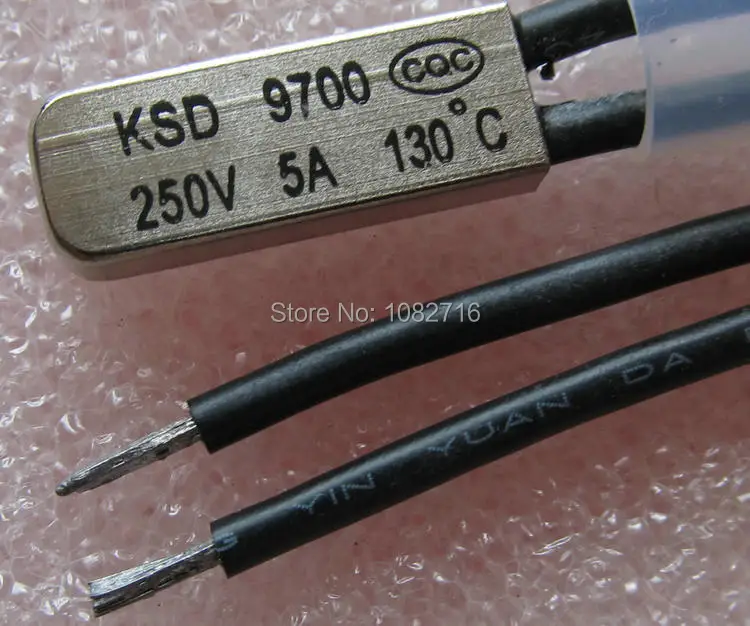 250V 5A 5 Pcs KSD9700 Bimetal Temperature Switch Thermostat Control 130°C N.O