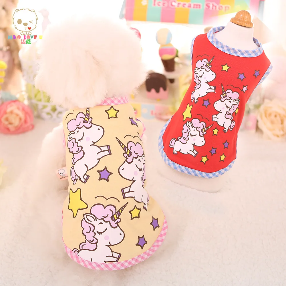

Unicorn And Stars Design Cheap Dog Shirt Summer Clothes For Pet Puppy Tee Shirts Dogs Costumes Cat Tank Top Vest-large