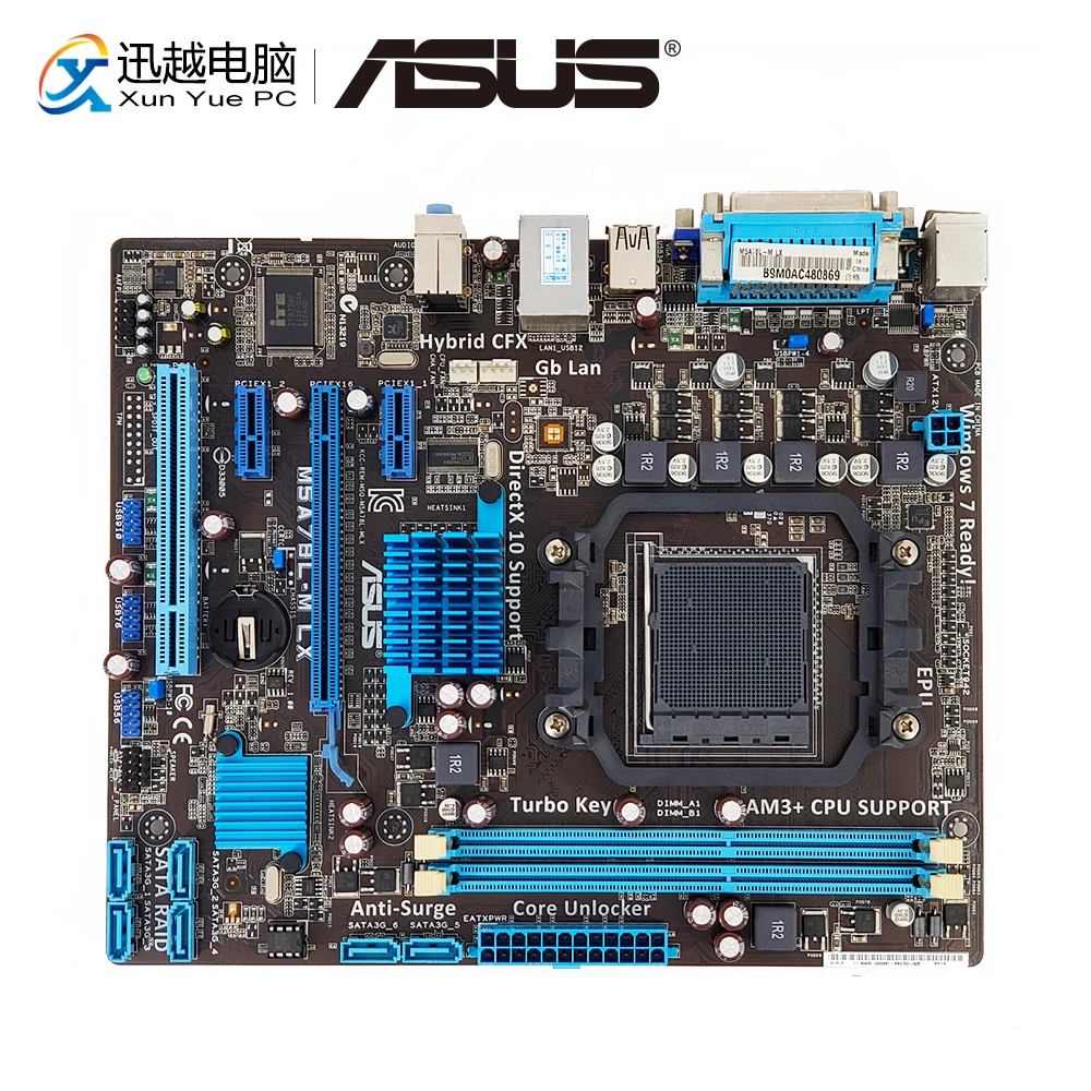 

Asus M5A78L-M LX Desktop Motherboard 760G Socket AM3+ DDR3 16G SATA2 USB2.0 COM Port & Parallel Port uATX