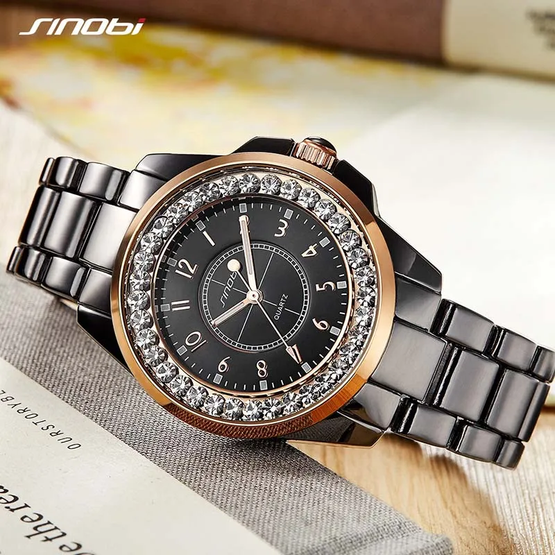

Women Bracelet Watches 2018 Ladies Wrist Watch For Women Wristwatch Clock SINOBI Top Brand Rhinestone Watch Female Montre Femme