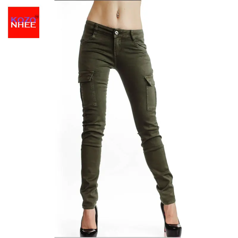 Женские обтягивающие большие эластичные рабочие брюки с стрейчевыми джинсами