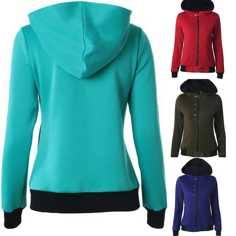 Women Hooded Cardigan Coat Ladies Winter Warm Long Sleeve Sweatshirt Outwear New