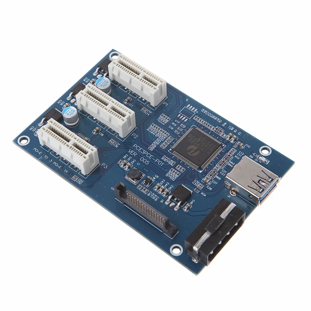 PCI-e PCI E Express 1X до 3 портов 1X переключатель мультипликатор концентратор Riser Card+ USB кабель Высокое качество