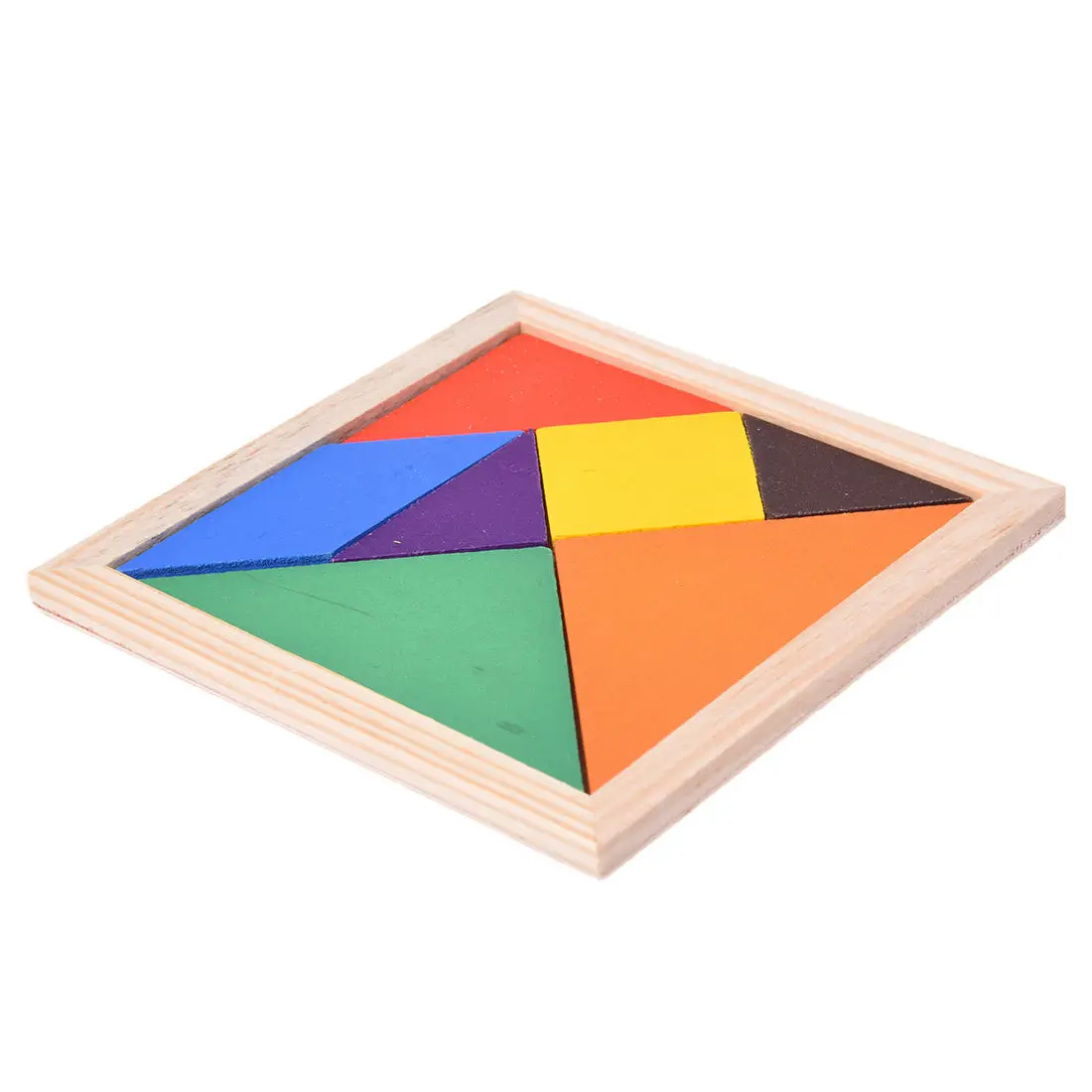 Details about / Educational Wooden Seven Piece Puzzle Jigsaw Tangram Brain Teasers Baby Toy P1K6