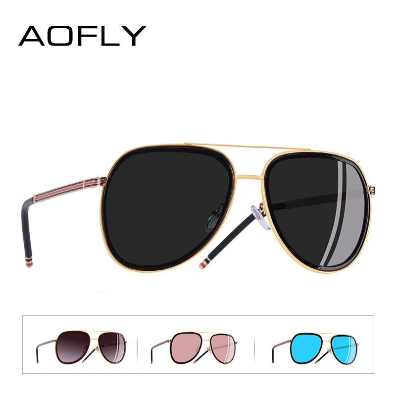 AOFLY, фирменный дизайн, поляризационные очки пилота, мужские и женские солнцезащитные очки, металлическая оправа, овальные линзы, очки, UV400, A122