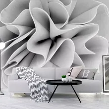 Beibehang пользовательские обои простые черно-белые стерео геометрические цветы ТВ фон стены гостиной спальни 3d обои