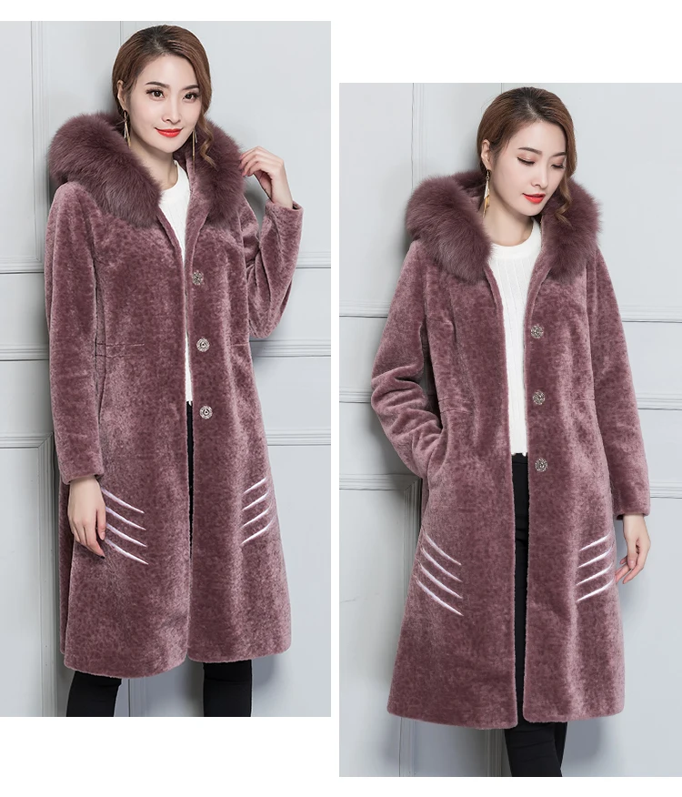 6916 5XL Plus Size Faux Fur Coat with Hood Women Elegant Winter Wool Jacket Fox Fur Collar Luxury Warm Long Winter Coat Women 2018 1