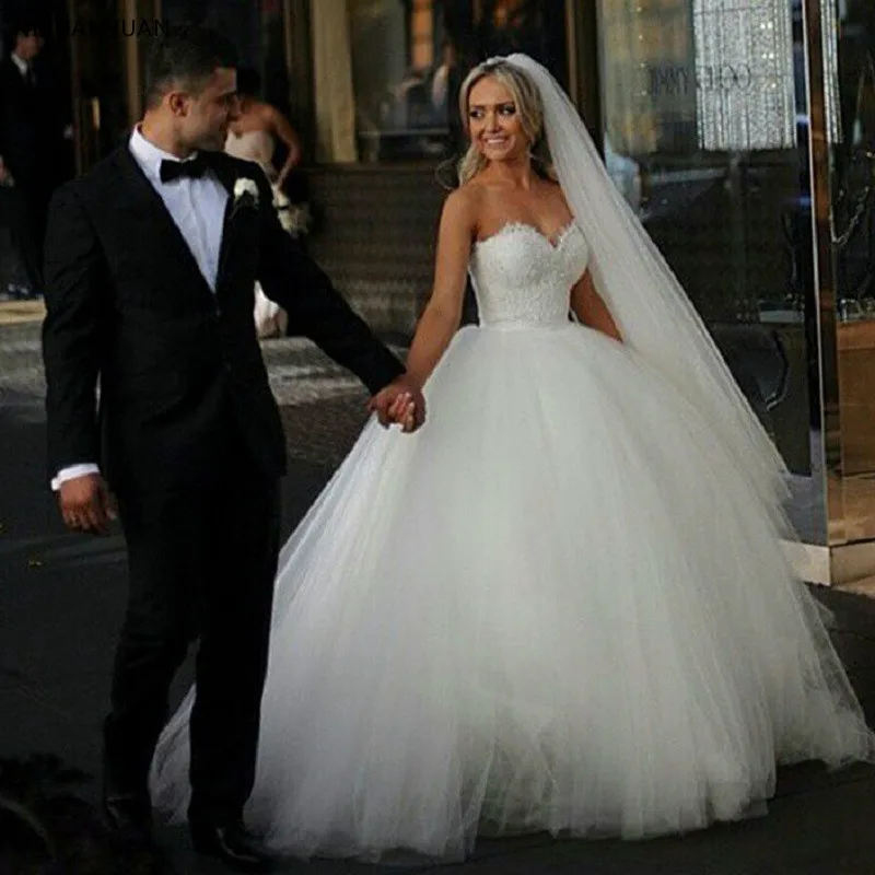 Vestidos de Novia Сексуальное Милое бальное платье, свадебное платье, роскошное кружевное платье принцессы, изготовленное на заказ