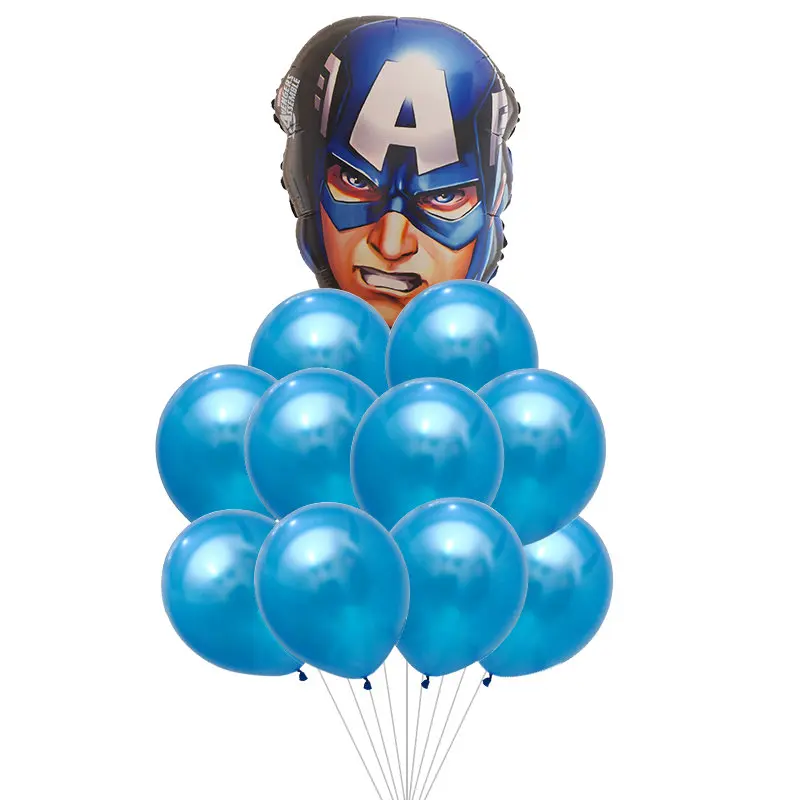 11 шт. Зеленый Халк Мстители воздушные шары Герой Супермен воздушный шар для дня рождения украшения для взрослых Globos игрушки для ванной для маленьких мальчиков - Цвет: blue