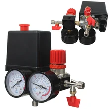 Новое поступление воздушный компрессор Давление Клапан переключатель коллектор помощи регулятора Измерительные приборы 180PSI 240 В 45x75x80 мм продвижение цена