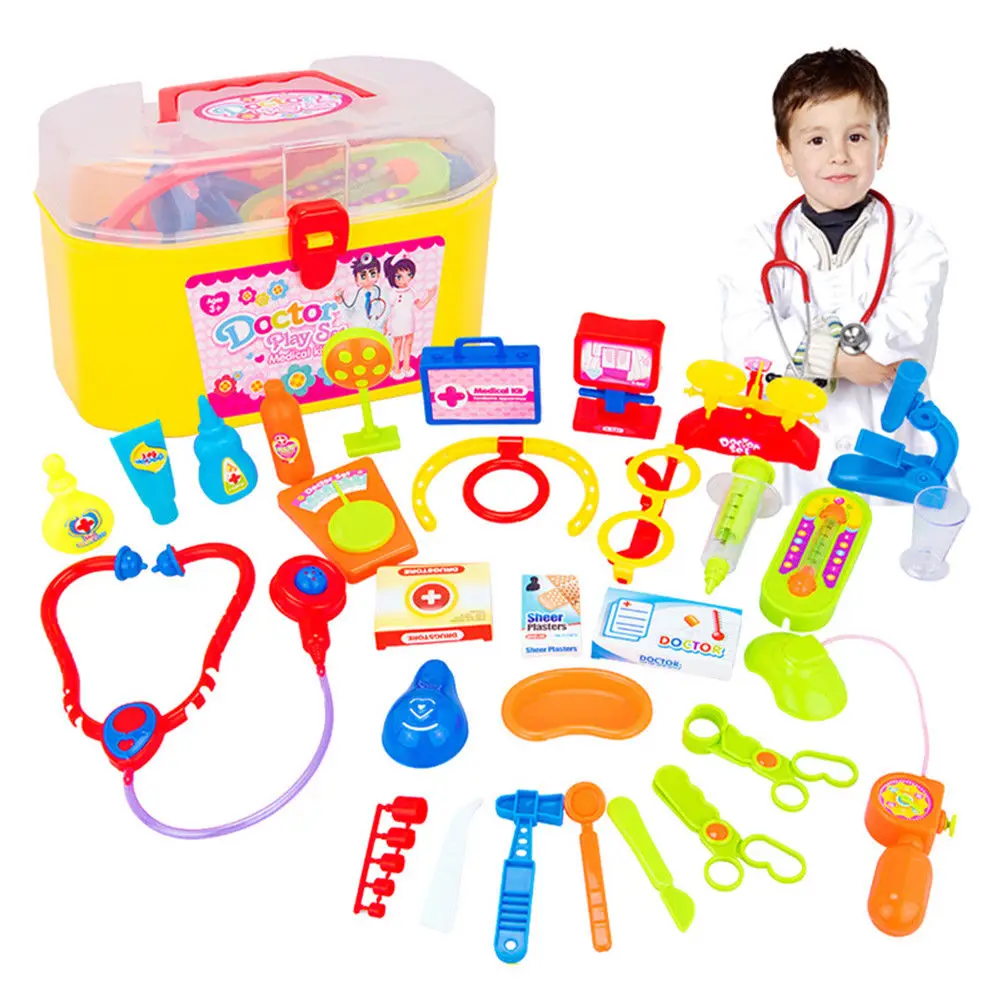 

30 Pieces/Set Children Pretend Play Doctor Nurse Toy Set Portable Suitcase Medical Kit Kids Educational Role Play Classic Toys