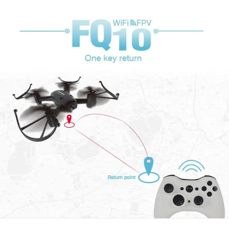 FQ777-FQ10A Карманный Дрон Мини WiFi RC Квадрокоптер FPV 2.0MP 720P HD камера PNLO