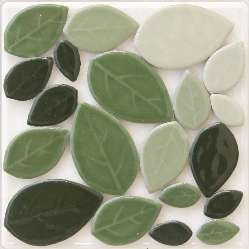 

200 g blue yellow green leaf ceramic decorate mosaic tiles Mosaic Loose DIY Hobbies, Mosaic Art Material Supplier Glass