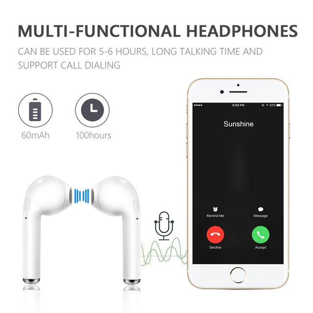 i7s TWS Wireless Earpiece Bluetooth Earphones I7 sport Earbuds Headset With Mic For smart Phone iPhone Xiaomi Samsung Huawei LG