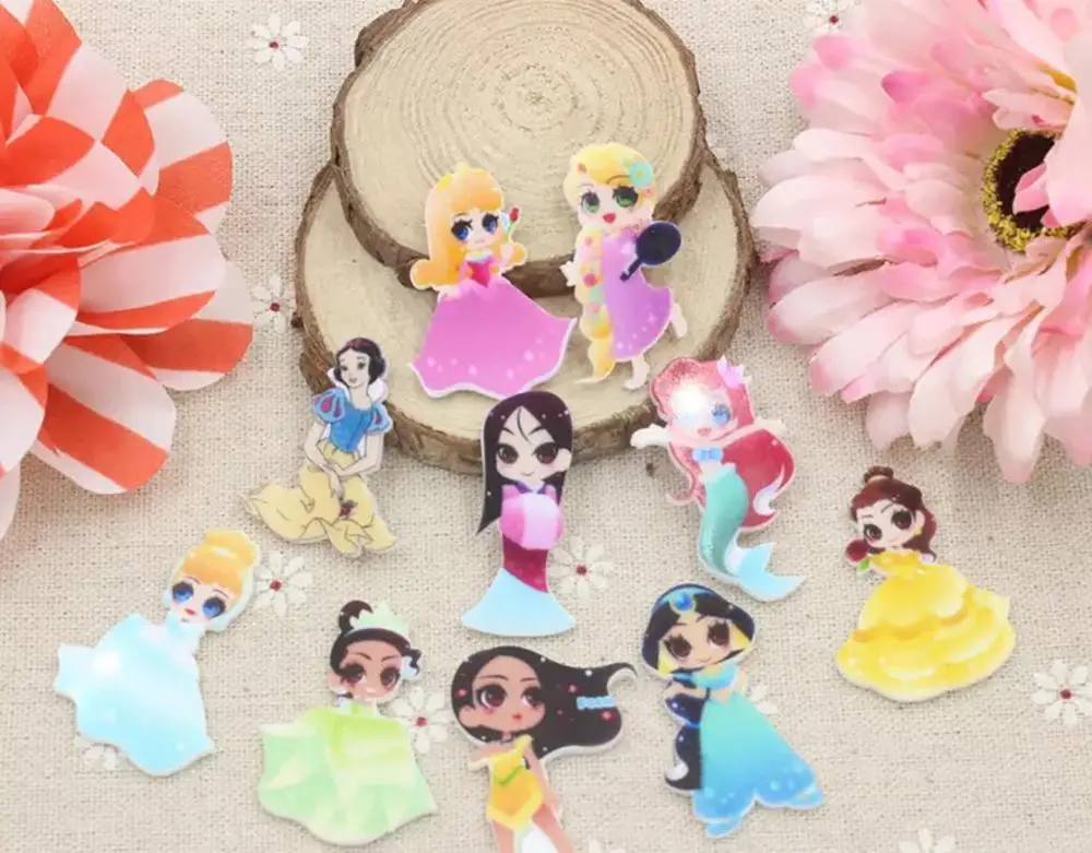 

60pcs/lot 10 styles mixed flat back planar resin cartoon DIY resin cabochons accessories for diy mobile phone case hair bows