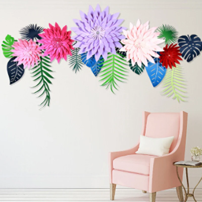 Бумажные цветы DIY Baby Shower украшение для первого дня рождения Свадебный фон
