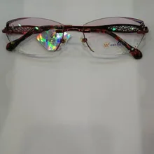 Титановая оправа женские очки близорукость очки 1,61 анти синий алмаз резка линзы леди элегантность Оптический Высокое качество