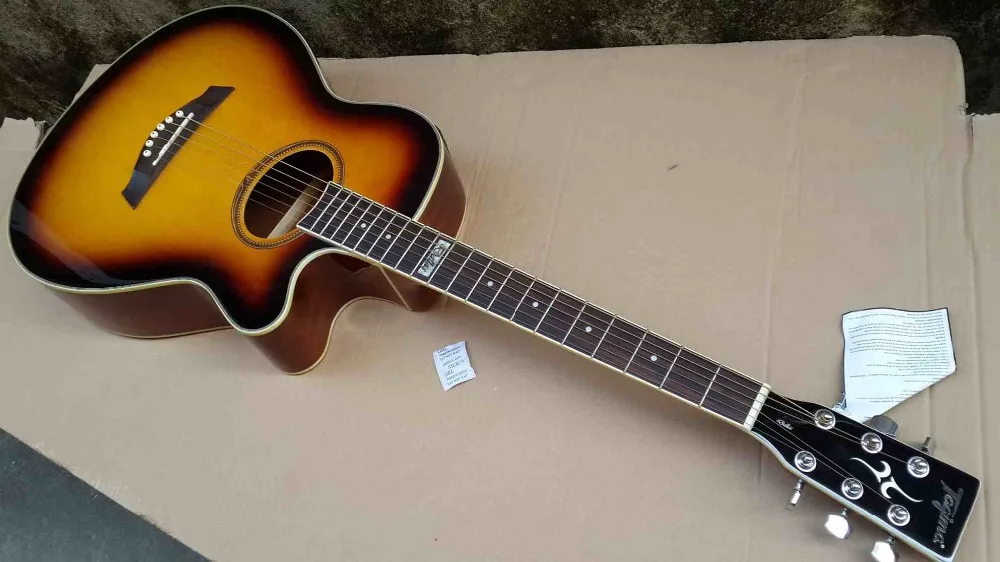 sunburst tagim electric Acoustic guitar with tunerin Guitar from