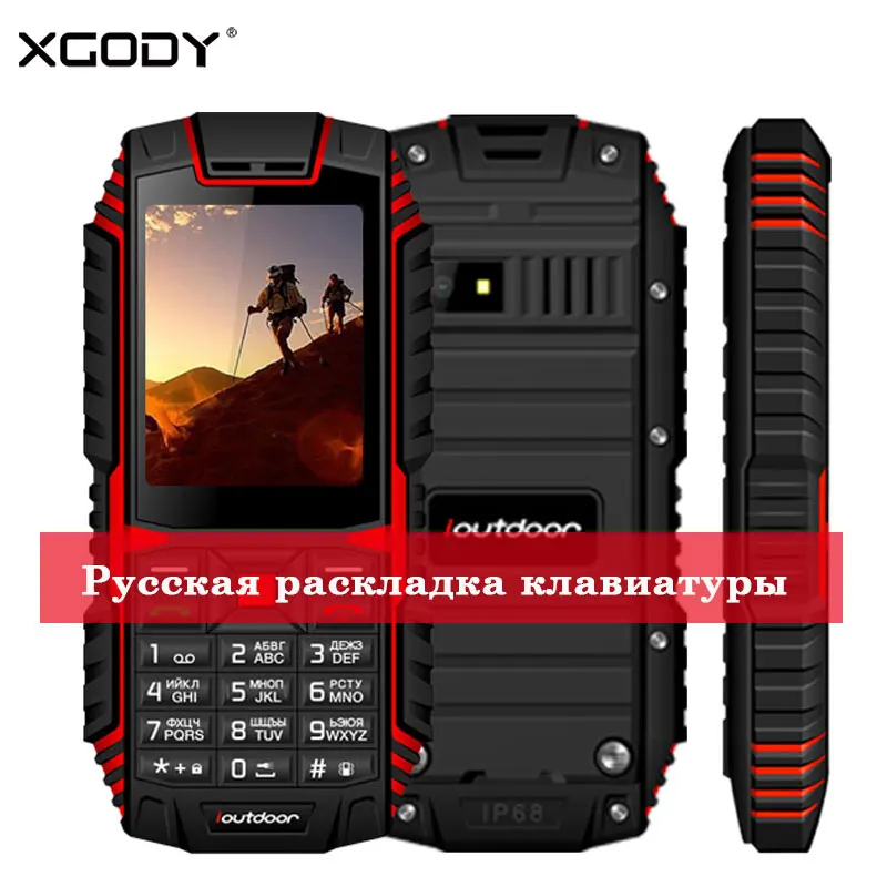 XGODY ioutdoor T1 2G Особенности телефон IP68 противоударный КЭП telefonu 2,4 ''128M + 32 M GSM 2MP сзади Камера FM телефон Celular 2G 2100 mAh