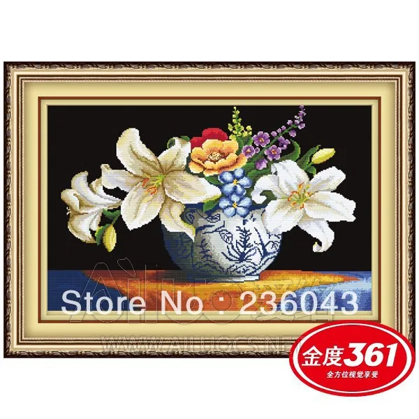 Ailuo AL31207 Perfume Lily-2 3D Printed Cross Stitch Kit |
