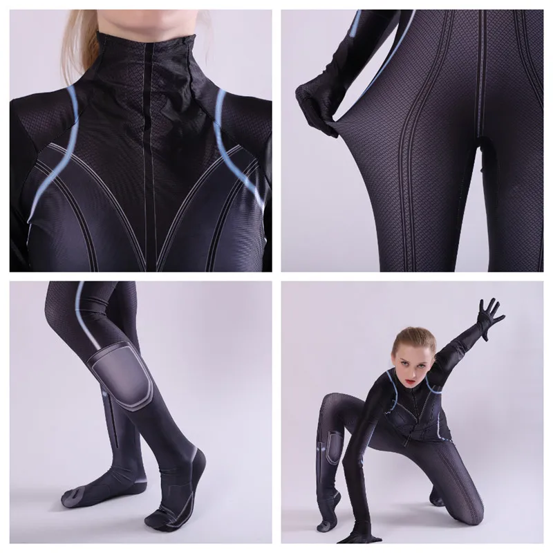 Avengers Endgame Black Widow Cosplay Costume 3D Print Lycra Superhero Halloween Zentai Bodysuit Jumpsuits for Women/Female/Girls