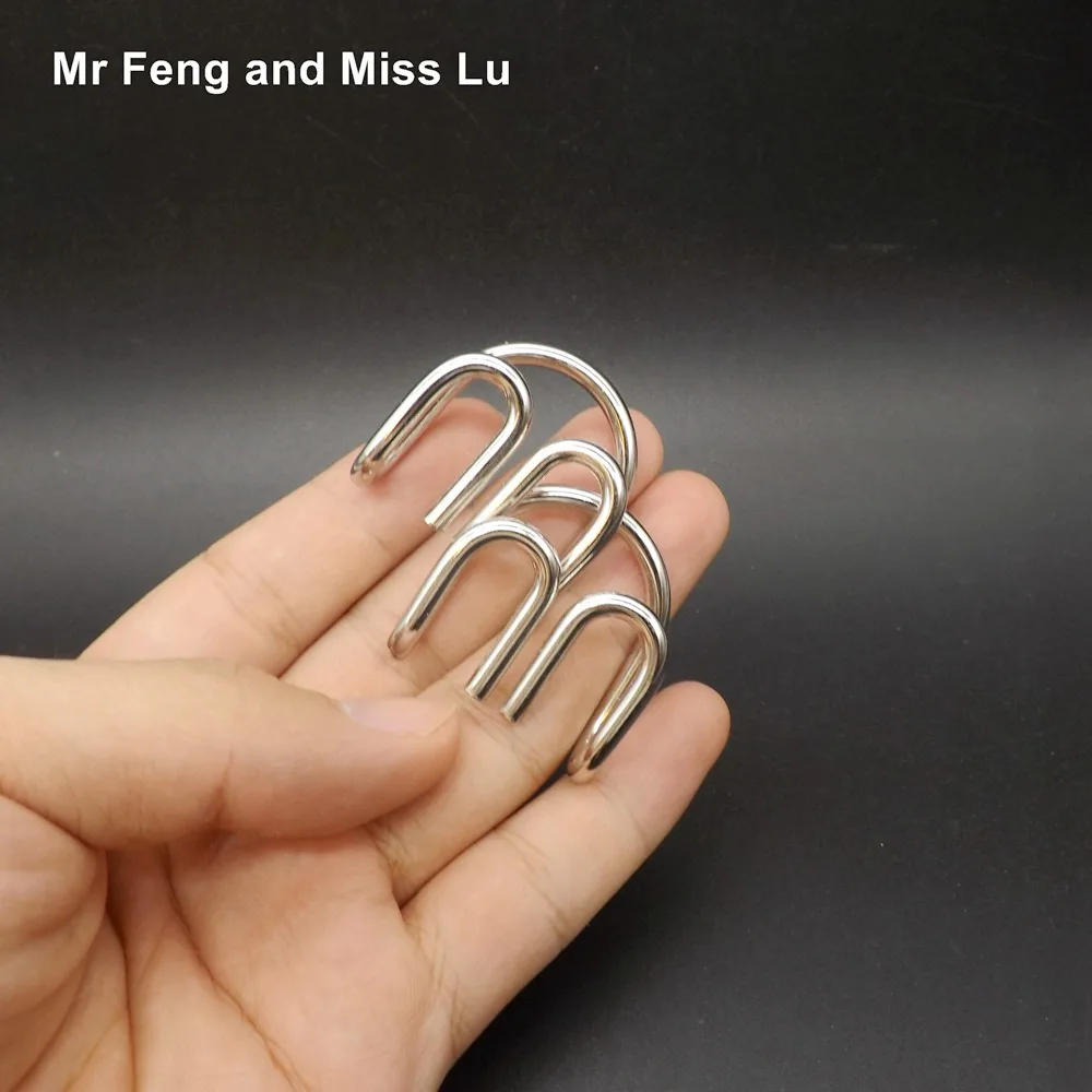 

M Buckle IQ Brain Teaser Test Metal Wire Ring Puzzle Toy Kid Trick Game