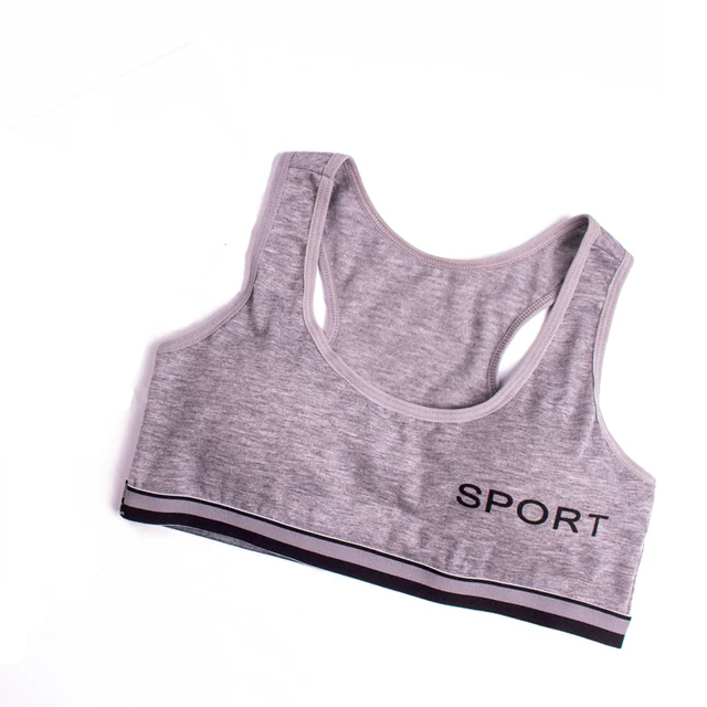 1PC Girls Cotton Soft Wireless Training Bras Student Teens Puberty Sport Bras Underwear Vest For 10-16 Years Old