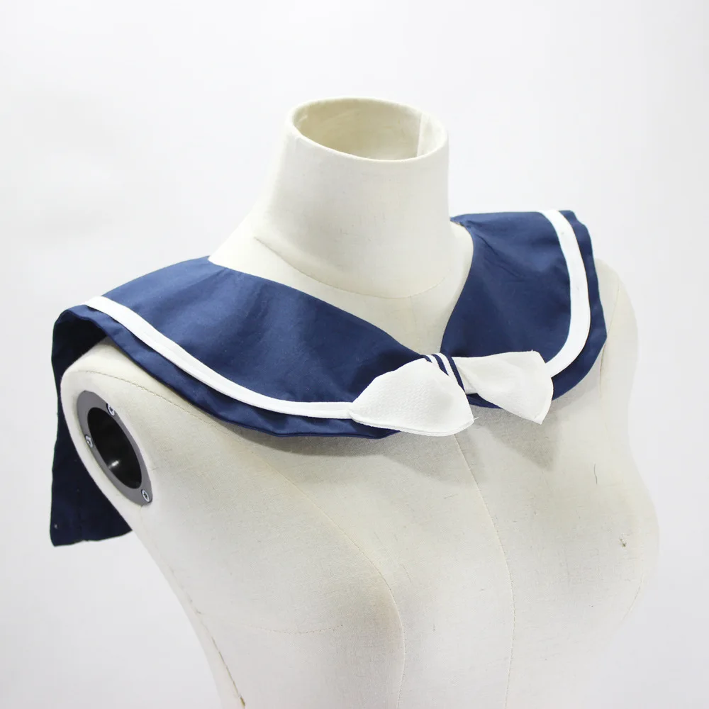 

Jaderic 2019 New Blue Sailor Collar Women Navy Detachable Collar Removable Ladies Fashion Bow Elegant Female Shirt Fake Collars