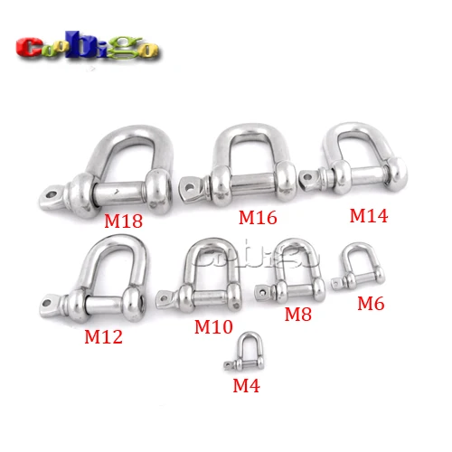 

2pcs Pack M4 ~ M18 Stainless Steel D Shackle Rigging Steel Dog Cable Wire Rope Tool Fitting Metal Hardwear Connector#FLQ045