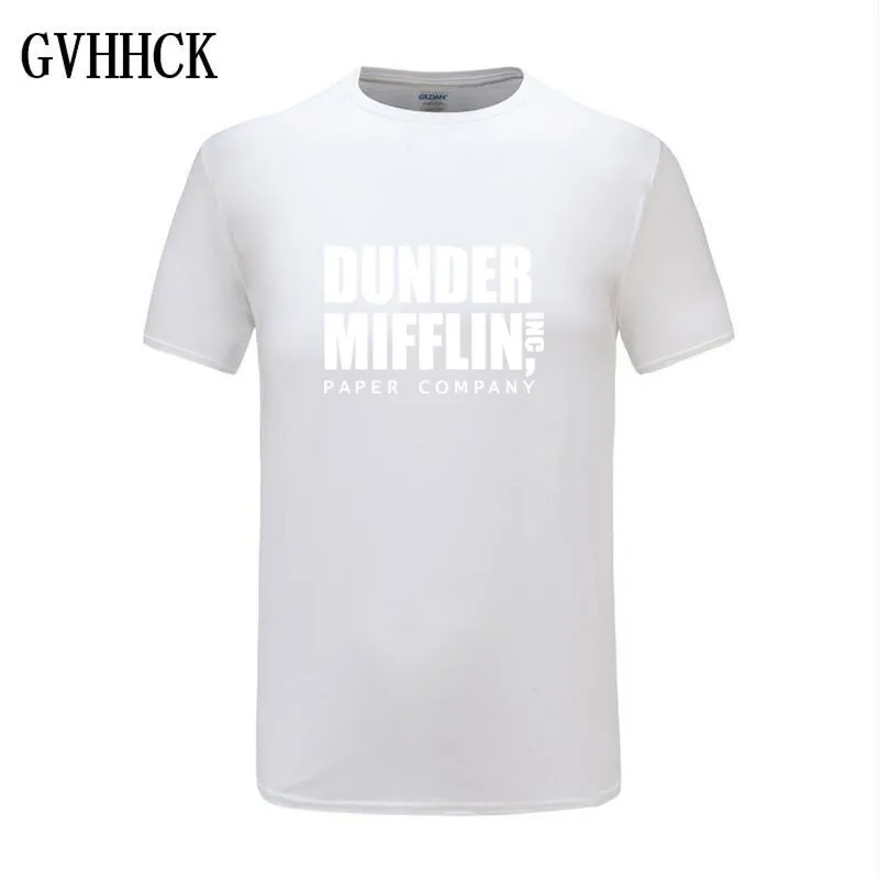 Новая компания футболка мужская с коротким рукавом Офис ТВ шоу даундер Миффлин бумага футболка вырез лодочкой футболки для женщин плюс размер