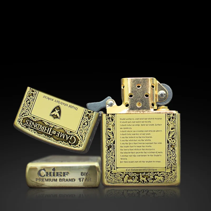 

Lighters and Smoking Accessories,Ice and fire steel shell metal gift kerosene lighters,Men's gift.