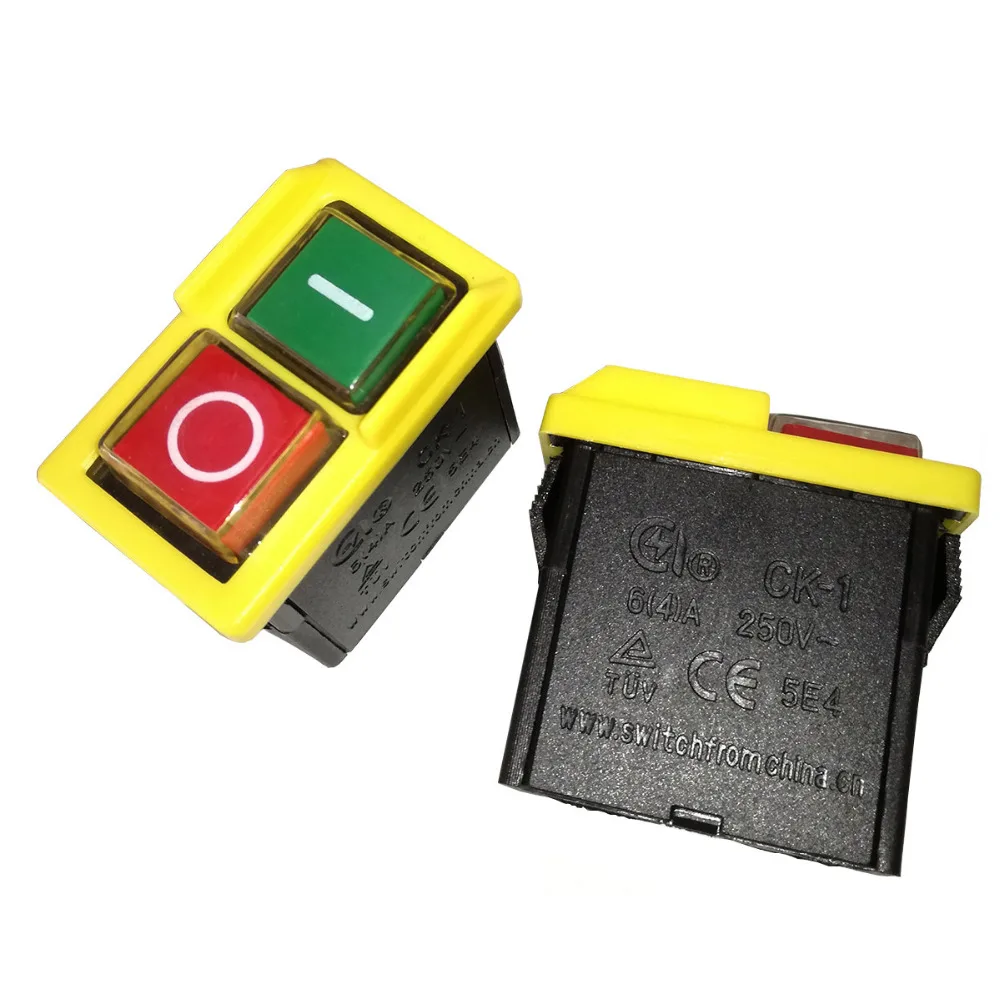 Interruptores de Partida para Moagem um 250vac Ck-1 Electromagnetic on Off Botão Interruptor Máquina 2 pc Ck1 6 4