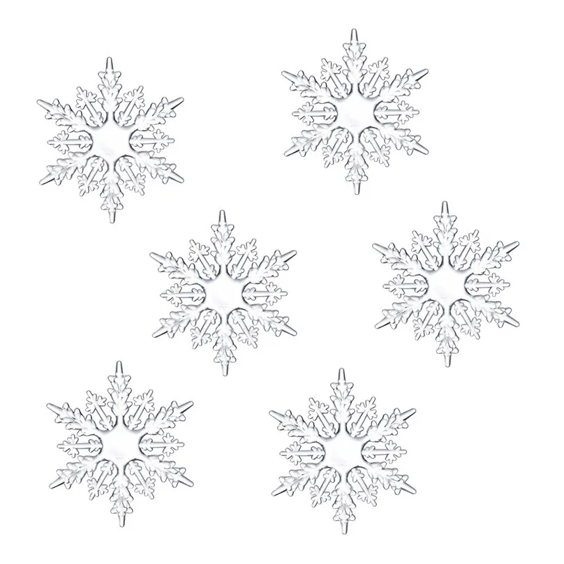 Artificial Snowflakes Acrylic Snowflake Christmas Tree Hanging Decoration Decor For DIY Painting Wedding Decorations #3d11 (1)