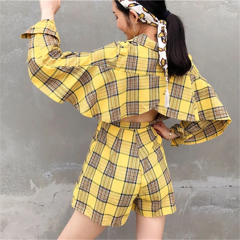 Новый детский комбинезон Для женщин Повседневное Playsuit мода плед черный белый