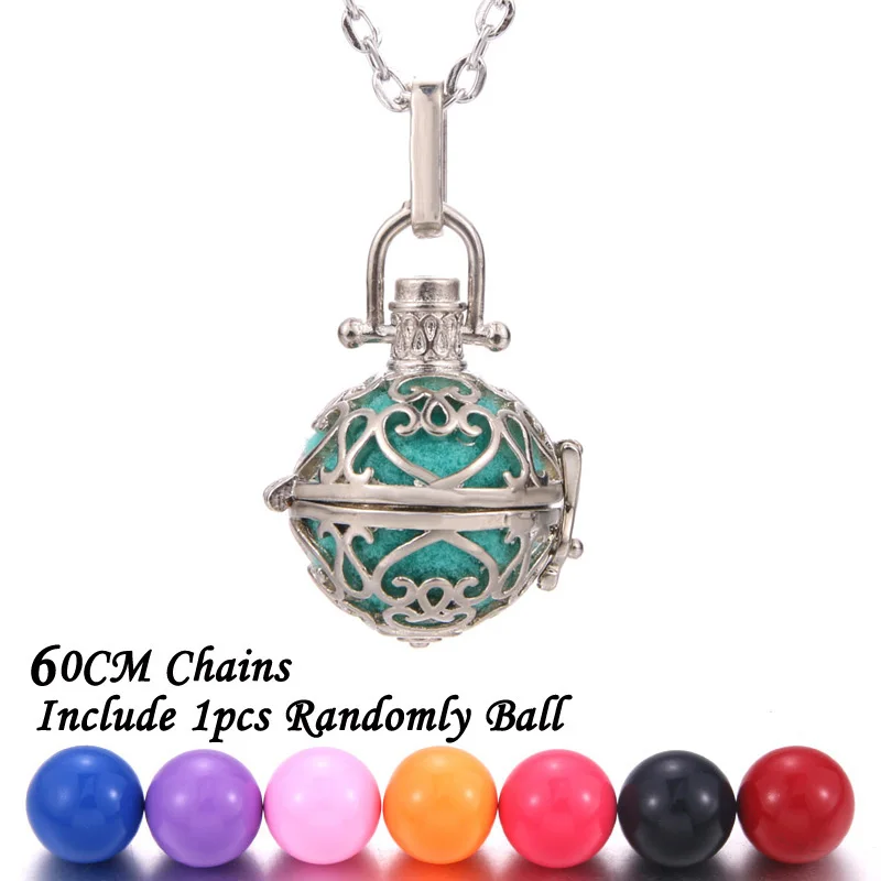 New Aromatherapy lockets Vintage silver Perfume Diffuser necklaces Aroma Essential Oils Pendant Necklace Pregnant woman necklace - Окраска металла: 8