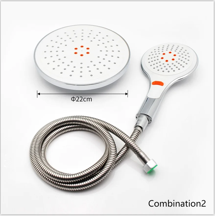 Новинка 9 дюймов/22 мм ABS Хромированная пластиковая верхняя насадка для душа с распылителем для душа потолочная Душевая насадка для Спа душа ванна кран Набор - Цвет: combination2