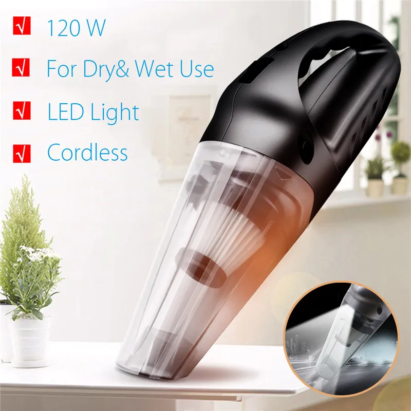 New 120W High Power Rechargeable Car Vacuum Cleaner Cordless Wet&Dry Portable Car Home Vacuum Cleaner with LED Light New 120W High Power Rechargeable Car Vacuum Cleaner Cordless Wet&Dry Portable Car Home Vacuum Cleaner with LED Light