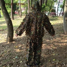 Охотничья одежда 3D Кленовый лист ghillie Костюмы снайперские Охотничьи аксессуары камуфляжная одежда с курткой и брюками