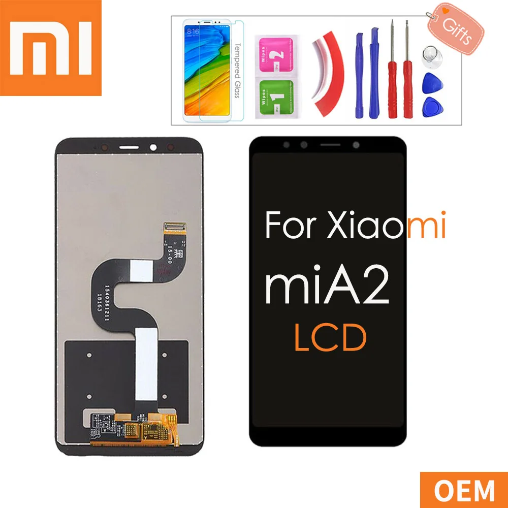 

5.99" Original LCD Digitizer For XIAOMI Mi A2 LCD Touch Screen with Frame Replacement For Xiaomi 6X LCD Display Assembly +Gifts