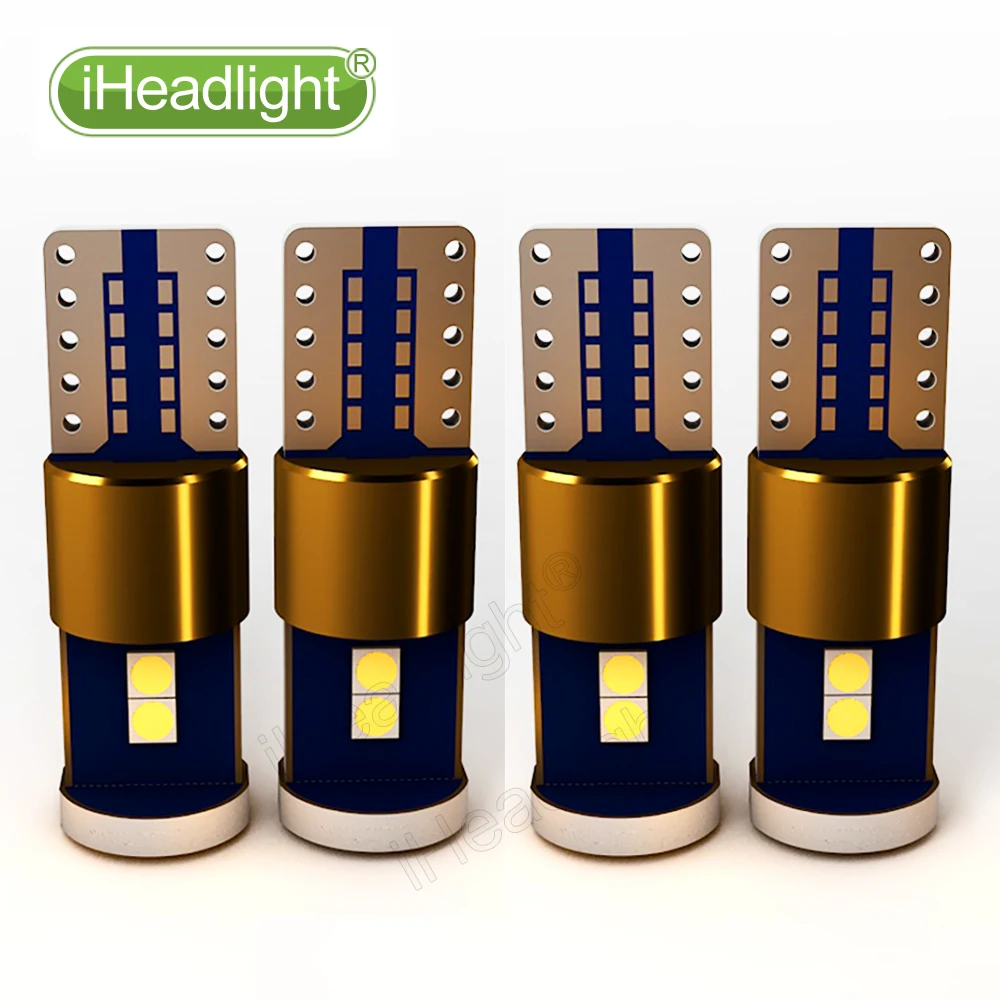 4 шт. Автомобильные светодиодные лампы T10 194 W5W Canbus 6 smd 3030 парковочные супер яркие