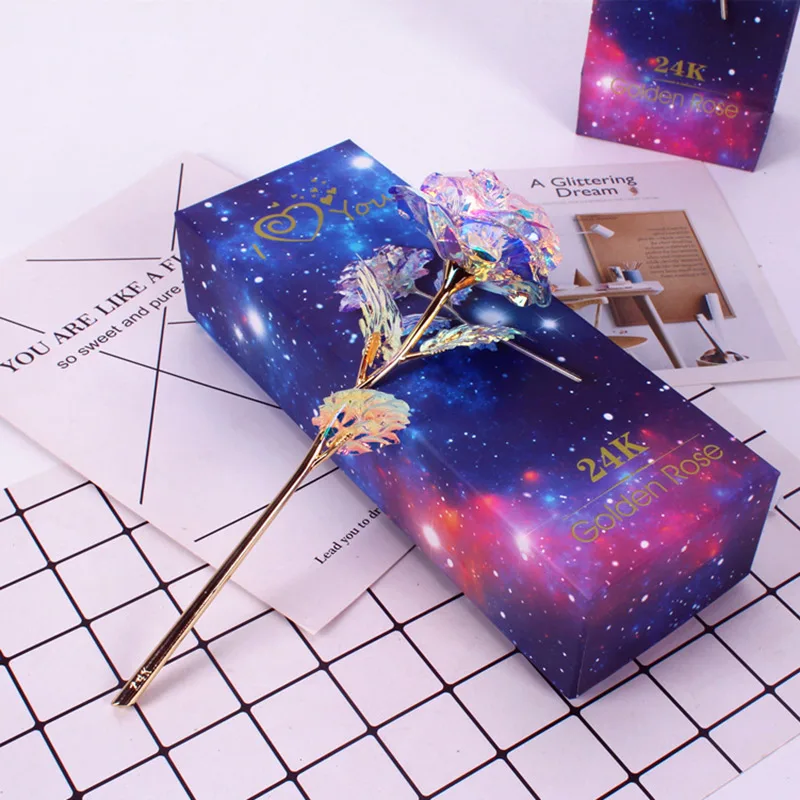 

2 Sets LED Light Crystal Rose Flower Kit for Anniversary Valentine's Day SKD88