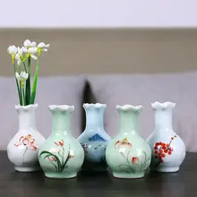 9*5,5 см китайская Классическая Ручная роспись Керамическая маленькая ваза креативный celadon классический Декор для дома